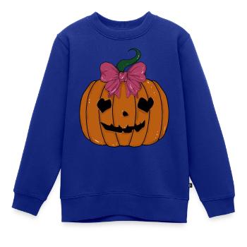 Halloweenkürbis - Kinder Premium Organic Sweatshirt - Royalblau - Vorne - AI Model Kid Female (0cm)