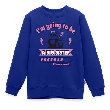 Schwangerschaftsankündigung: Große Schwester - Kinder Premium Organic Sweatshirt - Royalblau - Vorne - AI Model Kid Female (0cm)