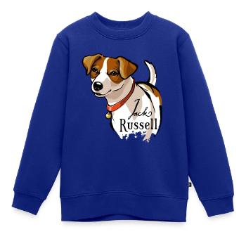 Jack Russell - Kinder Premium Organic Sweatshirt - Royalblau - Vorne - AI Model Kid Female (0cm)