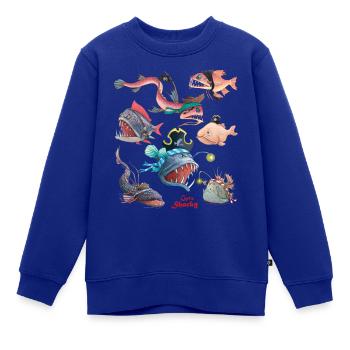 Käpt'n Sharky Fische - Kinder Premium Organic Sweatshirt - Royalblau - Vorne - AI Model Kid Female (0cm)