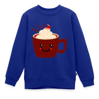 Lustiger Becher - Kinder Premium Organic Sweatshirt - Royalblau - Vorne - AI Model Kid Female (0cm)