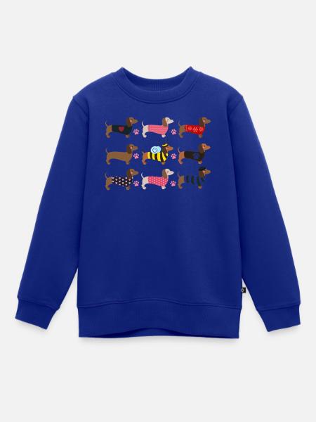 COLORFUL DACHSHUND - FARBENFROHE DACKEL - Kinder Premium Organic Sweatshirt - Royalblau