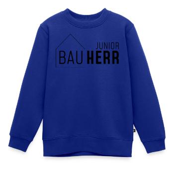 Junior Bauherr - Kinder Premium Organic Sweatshirt - Royalblau - Vorne - AI Model Kid Female (0cm)