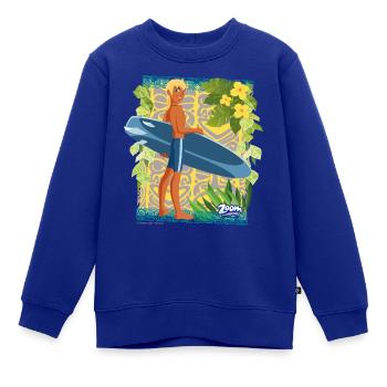 Zoom Der Weiße Delfin Yann Und Sein Surfbrett - Kinder Premium Organic Sweatshirt - Royalblau - Vorne - AI Model Kid Female (0cm)