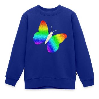 bunter Schmetterling Babykleidung Kinderkleidung - Kinder Premium Organic Sweatshirt - Royalblau - Vorne - AI Model Kid Female (0cm)