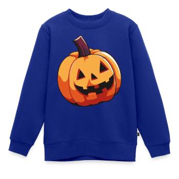 Kürbis Comic Funny - Kinder Premium Organic Sweatshirt - Royalblau - Vorne - AI Model Kid Female (0cm)