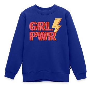 Girl Power - Kinder Premium Organic Sweatshirt - Royalblau - Vorne - AI Model Kid Female (0cm)