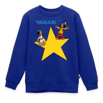 Yakari Stern - Kinder Premium Organic Sweatshirt - Royalblau - Vorne - AI Model Kid Female (0cm)