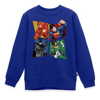 DC Comics Justice League Superhelden - Kinder Premium Organic Sweatshirt - Royalblau - Vorne - AI Model Kid Female (0cm)