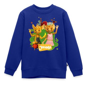 JoNaLu Jo Naya Und Lu Winken Fröhlich - Kinder Premium Organic Sweatshirt - Royalblau - Vorne - AI Model Kid Female (0cm)