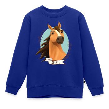 Spirit Wildhengst Wildpferd - Kinder Premium Organic Sweatshirt - Royalblau - Vorne - AI Model Kid Female (0cm)