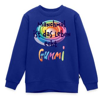Leben ist Gummi - Kinder Premium Organic Sweatshirt - Royalblau - Vorne - AI Model Kid Female (0cm)