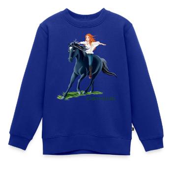 Ostwind Mika und Ostwind beim Reiten - Kinder Premium Organic Sweatshirt - Royalblau - Vorne - AI Model Kid Female (0cm)