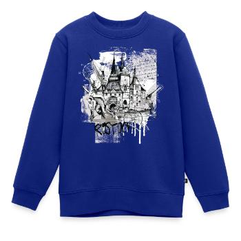 Rostock Collage - Kinder Premium Organic Sweatshirt - Royalblau - Vorne - AI Model Kid Female (0cm)
