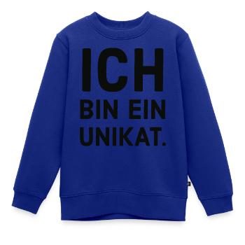 Ich bin ein Unikat. - Kinder Premium Organic Sweatshirt - Royalblau - Vorne - AI Model Kid Female (0cm)