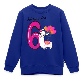Sechster Geburtstag Ich bin schon sechs Jahre - Kinder Premium Organic Sweatshirt - Royalblau - Vorne - AI Model Kid Female (0cm)