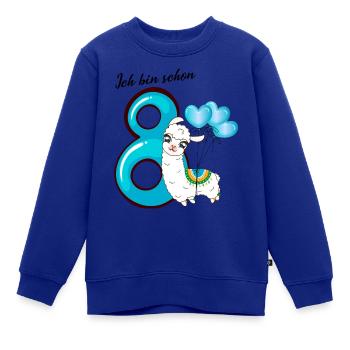 Achter Geburtstag Ich bin schon acht Jahre - Kinder Premium Organic Sweatshirt - Royalblau - Vorne - AI Model Kid Female (0cm)