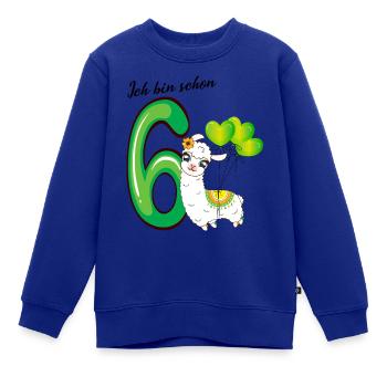 Sechster Geburtstag Ich bin schon sechs Jahre - Kinder Premium Organic Sweatshirt - Royalblau - Vorne - AI Model Kid Female (0cm)