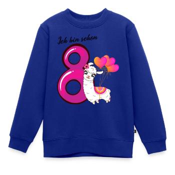 Achter Geburtstag Ich bin schon acht Jahre - Kinder Premium Organic Sweatshirt - Royalblau - Vorne - AI Model Kid Female (0cm)