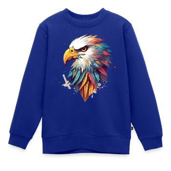 Adler bunt Böser Blick, Serös - Kinder Premium Organic Sweatshirt - Royalblau - Vorne - AI Model Kid Female (0cm)