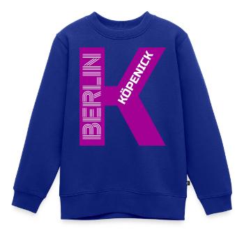K wie Köpenick pink - Kinder Premium Organic Sweatshirt - Royalblau - Vorne - AI Model Kid Female (0cm)