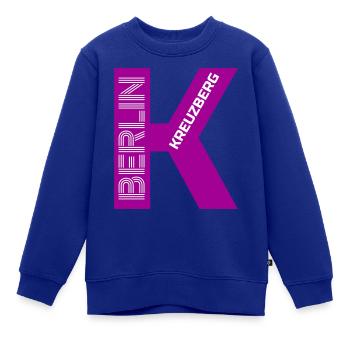 K wie Kreuzberg pink - Kinder Premium Organic Sweatshirt - Royalblau - Vorne - AI Model Kid Female (0cm)