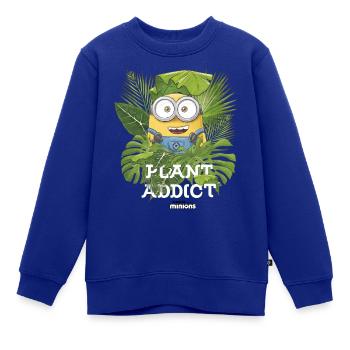 Minions Plant Addict Mit Pflanzen - Kinder Premium Organic Sweatshirt - Royalblau - Vorne - AI Model Kid Female (0cm)