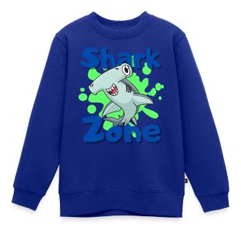 Shark Zone - Kinder Premium Organic Sweatshirt - Royalblau - Vorne - AI Model Kid Female (0cm)