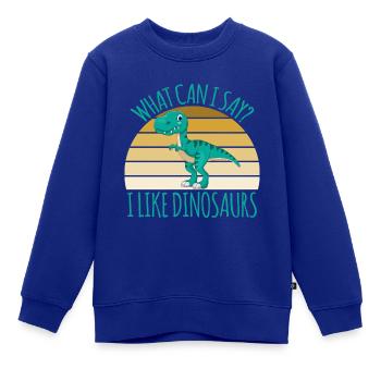 Dino Dinosaurier Urzeit Echse - Kinder Premium Organic Sweatshirt - Royalblau - Vorne - AI Model Kid Female (0cm)