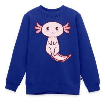 Axolotl Süß - Kinder Premium Organic Sweatshirt - Royalblau - Vorne - AI Model Kid Female (0cm)