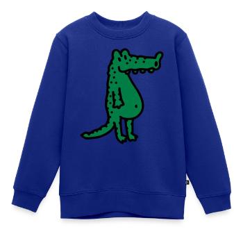 Krokodil - Kinder Premium Organic Sweatshirt - Royalblau - Vorne - AI Model Kid Female (0cm)