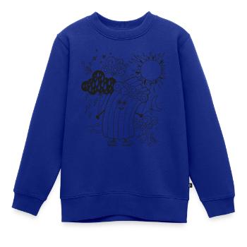 Rudi Regenbogen Wetter-Motiv zum Ausmalen - Kinder Premium Organic Sweatshirt - Royalblau - Vorne - AI Model Kid Female (0cm)