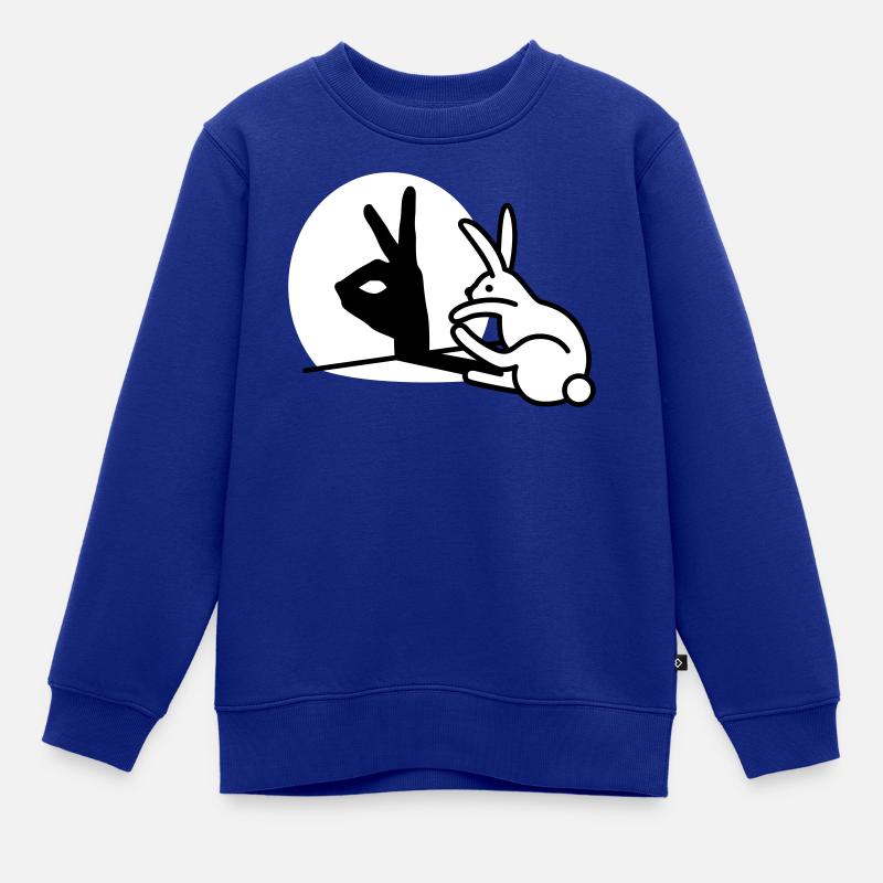 Funny Rabbit Hand Shadow Projection Rabbit - Kids Premium Organic Sweatshirt - royal blue