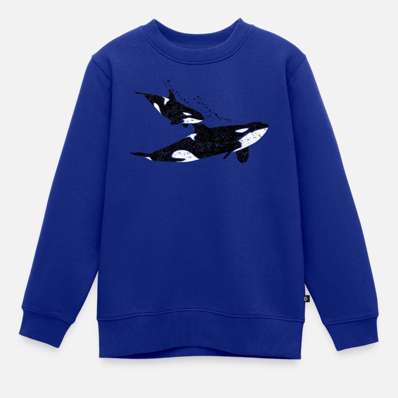 Orca Wal mit Orca-Baby - Kinder Premium Organic Sweatshirt - Royalblau