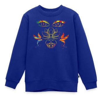 Visage zen - Sweat Premium enfant bio - bleu roi - Devant - AI Model Kid Female (0cm)