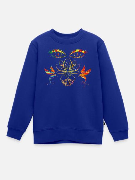 Visage zen - Sweat Premium enfant bio - bleu roi