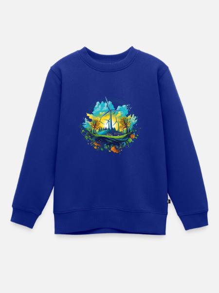 Windrad Windräder Umweltschutz - Kinder Premium Organic Sweatshirt - Royalblau