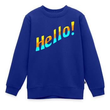 Bonjour! - Sweat Premium enfant bio - bleu roi - Devant - AI Model Kid Female (0cm)