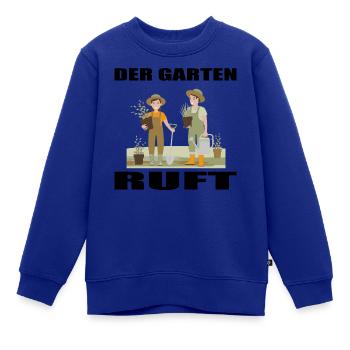 Garten - Kinder Premium Organic Sweatshirt - Royalblau - Vorne - AI Model Kid Female (0cm)
