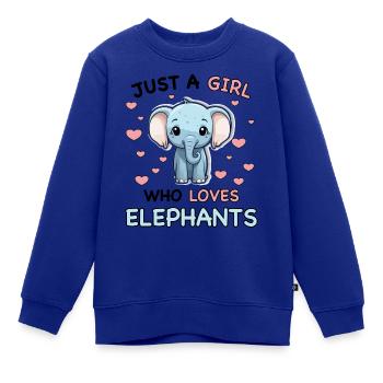 Süßer Elefant mit Herzen Kindershirt cute elephant - Kinder Premium Organic Sweatshirt - Royalblau - Vorne - AI Model Kid Female (0cm)