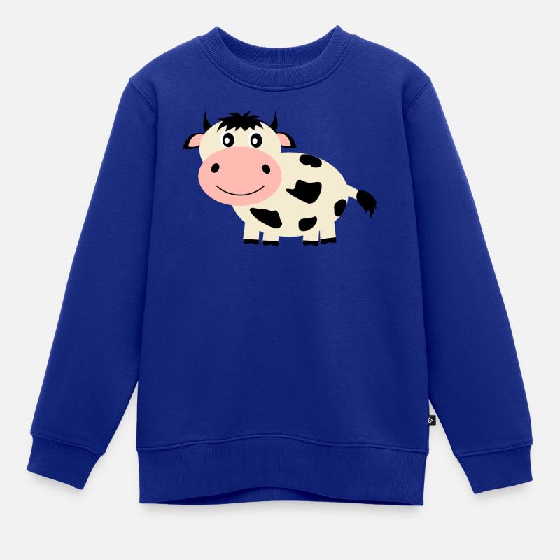Kuh - Kinder Premium Organic Sweatshirt - Royalblau