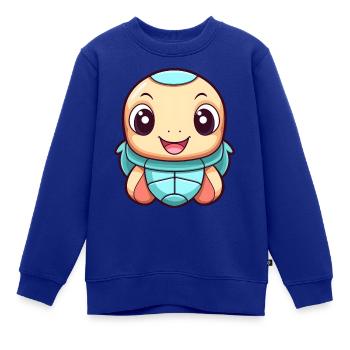 Winzige Schildkröte - Süßes Schildkröten Design - Kinder Premium Organic Sweatshirt - Royalblau - Vorne - AI Model Kid Female (0cm)