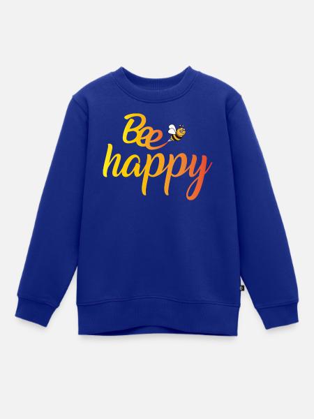 Biene glücklich Gradient Schrift - Kinder Premium Organic Sweatshirt - Royalblau
