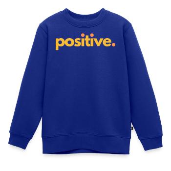 positive.04 - Kinder Premium Organic Sweatshirt - Royalblau - Vorne - AI Model Kid Female (0cm)
