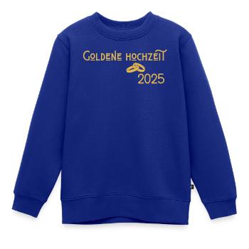 Goldene Hochzeit 2025 mit Ringen Jugendstil - Kinder Premium Organic Sweatshirt - Royalblau - Vorne - AI Model Kid Female (0cm)