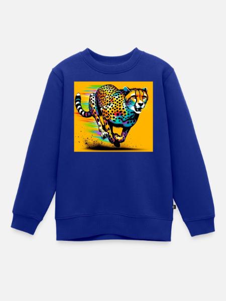 Gepard - Kinder Premium Organic Sweatshirt - Royalblau