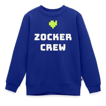 Gamer Crew Gamer Gaming Pixel Console Cadeau - Sweat Premium enfant bio - bleu roi - Devant - AI Model Kid Female (0cm)
