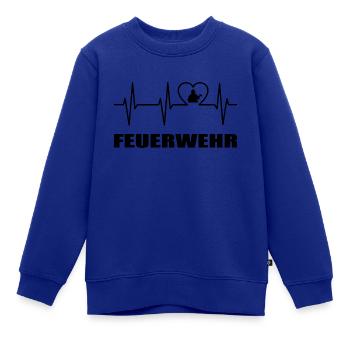 Feuerwehr - Kinder Premium Organic Sweatshirt - Royalblau - Vorne - AI Model Kid Female (0cm)
