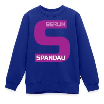 S wie Spandau pink - Kinder Premium Organic Sweatshirt - Royalblau - Vorne - AI Model Kid Female (0cm)