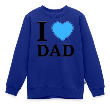 I LOVE DAD - Kinder Premium Organic Sweatshirt - Royalblau - Vorne - AI Model Kid Female (0cm)